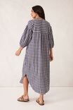 Crinkle Midi Dress, NAVY WHITE GINGHAM - alternate image 5