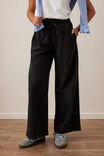 Andie Wide Leg Drawstring Pant, WASHED BLACK - alternate image 1