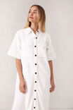 Short Sleeve Yoke Detail Midi Dress, FRESH ECRU TWILL - alternate image 5