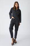 Utility Jumpsuit With Recycled Cotton, BLACK WASH - alternate image 1