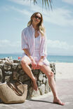 Peta Oversized Shirt, HERITAGE RED FINE TWIN STRIPE - alternate image 4