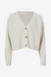 Jacqui Felgate Knitted Cardigan In Recycled Blend, OATMEAL MARLE - alternate image 2