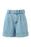 Pleat Front Short, VINTAGE BLUE DENIM - alternate image 2