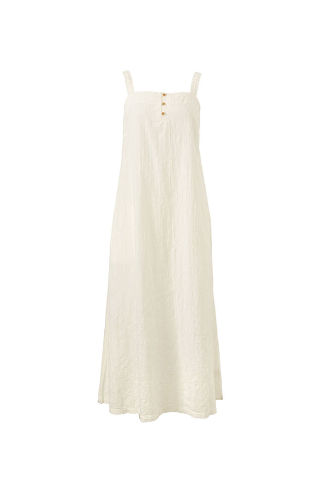 Folk Midi Dress, WHITE