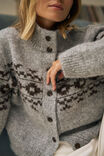 Orla Fair Isle Knit Cardi, GREY MARLE CHOC - alternate image 4