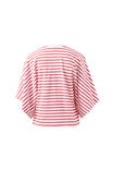 Lucy Relaxed Sleeve Tee, WHITE/HERITAGE RED STRIPE - example image 3