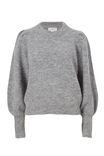 Puff Sleeve Crew In Alpaca Wool Blend, SILVER GREY - alternate image 2