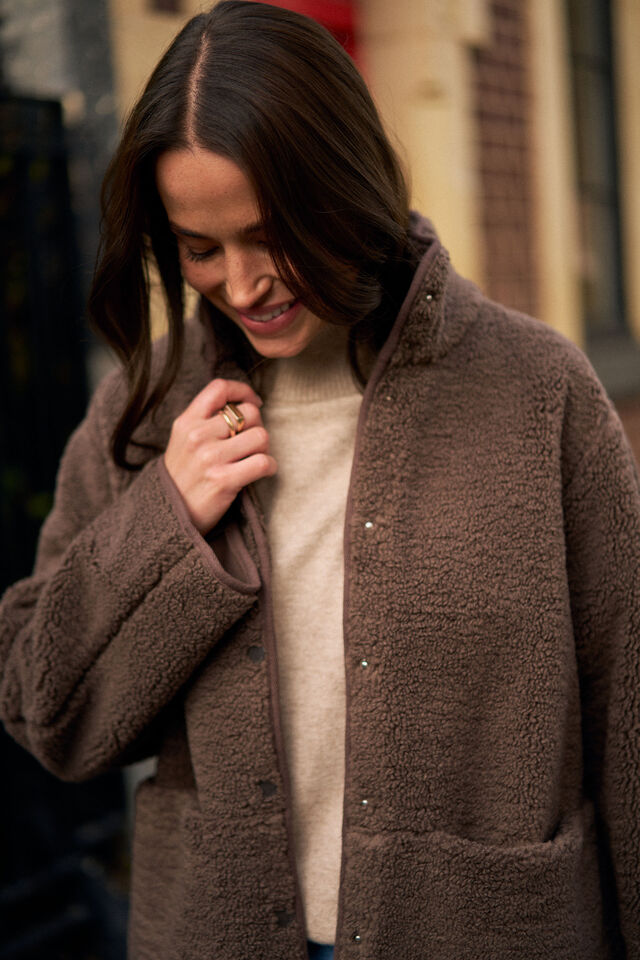 Teddy Jacket, CHOCOLATE