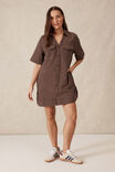 Relaxed Shirt Dress, MOCHA TWILL - alternate image 4