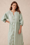 Crinkle Midi Dress, GRASS GREEN WHITE STRIPE - alternate image 5