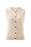 Dahlia Diamond Knit Vest, ECRU - alternate image 2