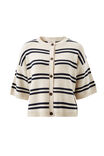 Boxy Short Sleeve Knit Cardi, ECRU/NAVY STRIPE - alternate image 2