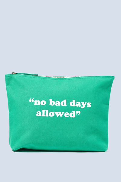 Talk To Me Pouch In Organic Cotton, NO BAD DAYS