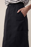 Utility Midi Skirt, BLACK RESCUED FABRIC - alternate image 5