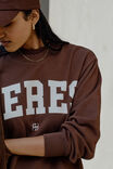 Isla Oversized Slouchy Crew, CHOCOLATE HERITAGE LOGO - alternate image 5