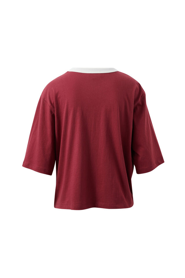 Devon Slouchy Seam Tee, MULBERRY