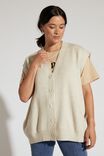 Soft Knit Oversized Vest In Recycled Blend, OATMEAL MARLE