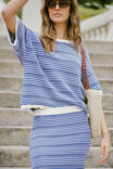 Textured Knit Midi Skirt, SUMMER BLUE STRIPE - alternate image 3