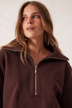 Isabella Half Zip Sweat, WINTER CHOC - alternate image 4