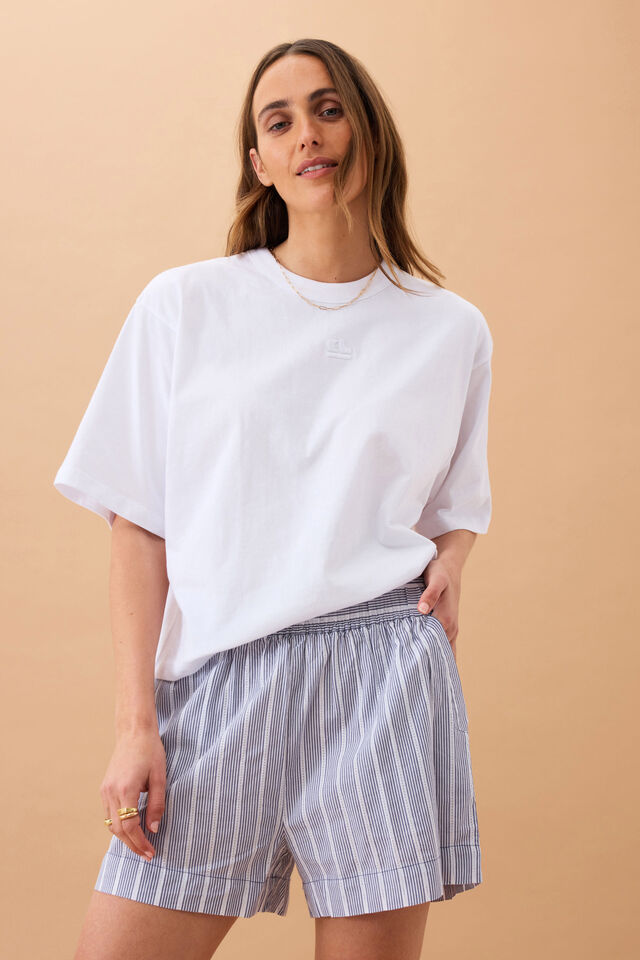 Mila Short, COLLEGE BLUE LADDER STRIPE