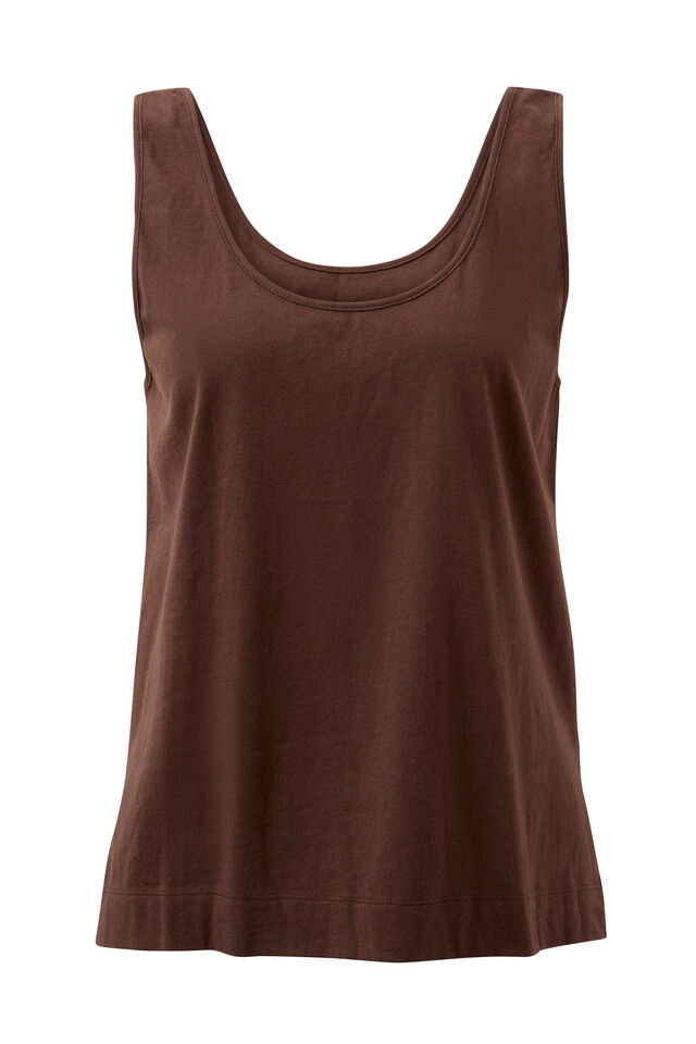 Bloom Slouchy Scoop Tank, CHOCOLATE