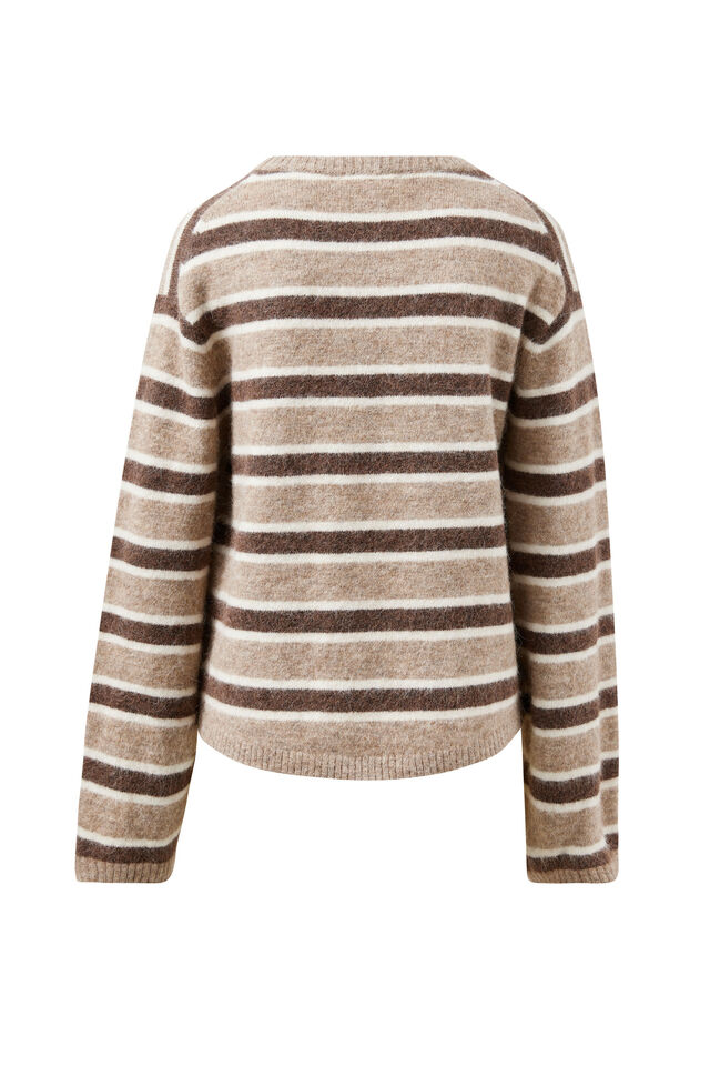 Bonnie Lofty Knit, OAT MARLE STRIPE