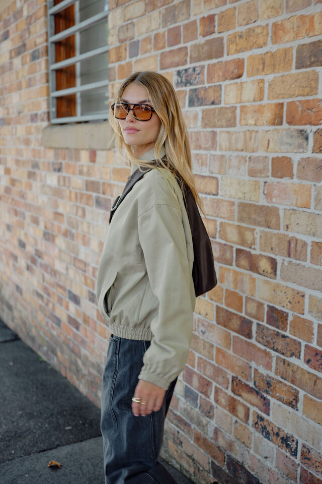 Annie Bomber Jacket, ASH GREEN