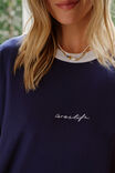 Luna Relaxed Tee, PRUSSIAN BLUE/CERES SCRIPT EMBROIDERY - example image 5