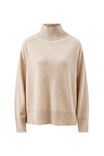 Alex Oversized Knit Funnel Neck Pullover, OAT MARLE - alternate image 2