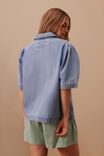 Dylan Pleat Sleeve Denim Shirt, VINTAGE BLUE - alternate image 3