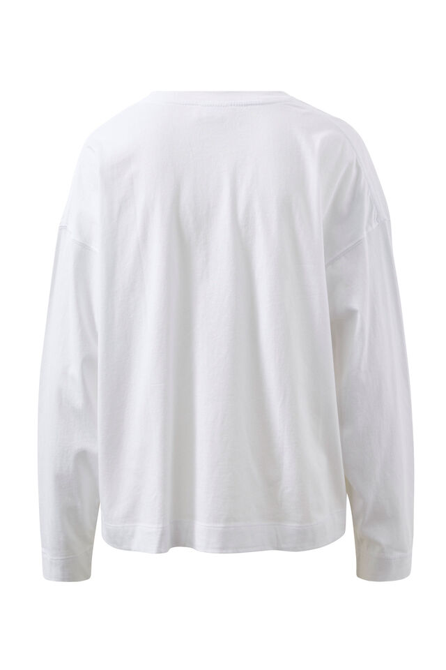 Relaxed Long Sleeve Tee, WHITE