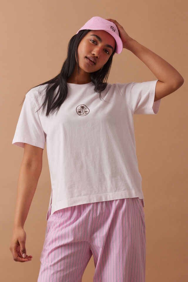 Stevie Slouchy Tee, SUNFADED TINT/ISLAND PRINT