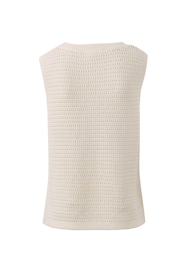 Maddy Mesh Knit Tank, MILK