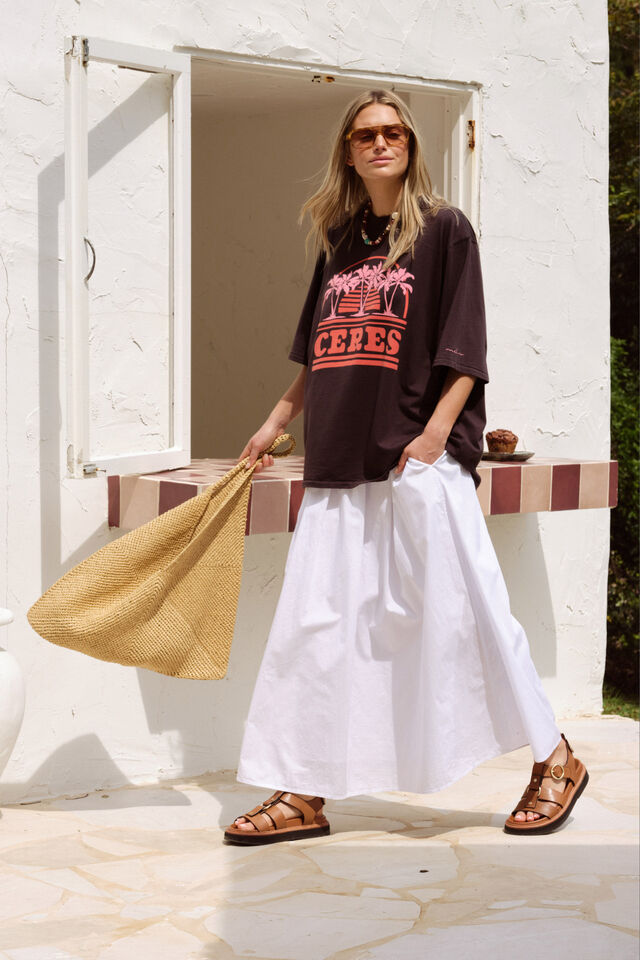 Liv Oversized Tee, PHANTOM/CERES SUNSET PALMS