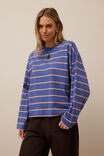 Beau Long Sleeve Slouchy Tee, WASHED NAVY/PINK CLAY - alternate image 5