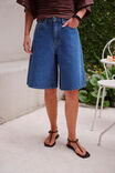 Olive Belted Denim Short, FRESH INDIGO - example image 2