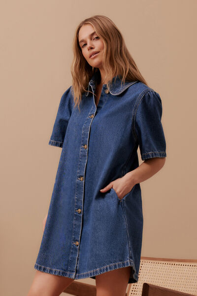 Sienna Denim Dress, FRESH INDIGO