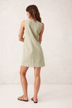 Button Through Mini Shift Dress, MATCHA - alternate image 3