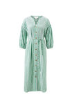 Crinkle Midi Dress, GRASS GREEN WHITE STRIPE - alternate image 2