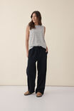 Relaxed Beach Pant, BLACK TEXTURED ORGANIC COTTON - alternate image 7