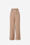 Utility Pleat Front Pant In Rescued Fabric, DARK CAMEL - alternate image 2