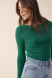Long Sleeve Wide Neck Knit, FERN GREEN - alternate image 4