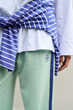 Gigi Wide Leg Terry Trackpant, SEAFOAM/POLO BLUE SIDE STRIPE - example image 5