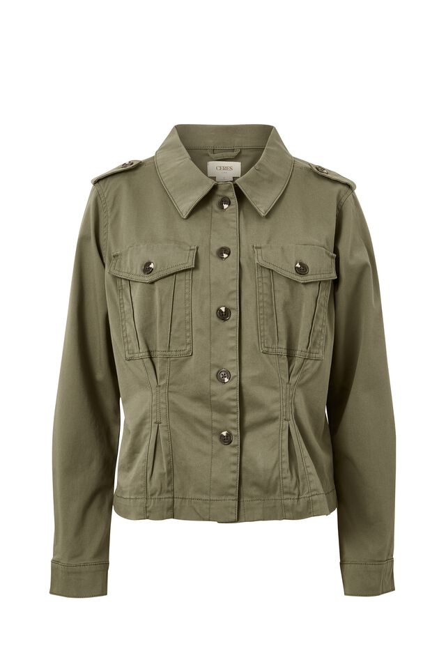 Fitted Utility Jacket, SOFT OLIVE