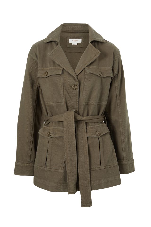Utility Jacket With Organic Cotton, MILITARY GREEN
