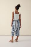 Midi Wrap Skirt, NATURAL WITH NAVY JACQUARD ORGANIC COTTON - alternate image 4