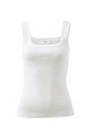 Zara Contour Rib Square Neck Tank, VANILLA - alternate image 2
