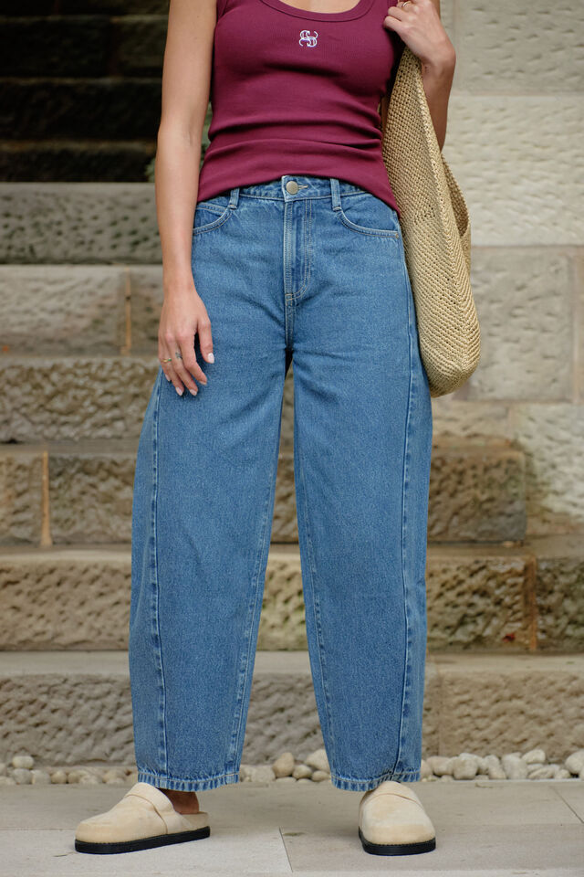Leah Tapered Barrel Jean, FRESH INDIGO