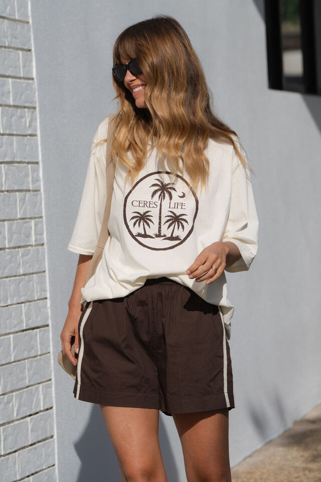 Liv Oversized Tee, SHELL/ISLAND PALMS