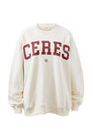 Isla Oversized Slouchy Crew, WINTER WHITE HERITAGE LOGO - alternate image 2